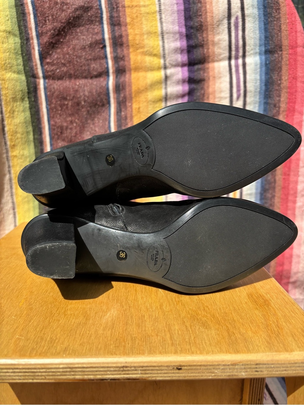 Prada Black Leather Women's Ankle Boots - 36 (US 6) - Picture 4 of 8
